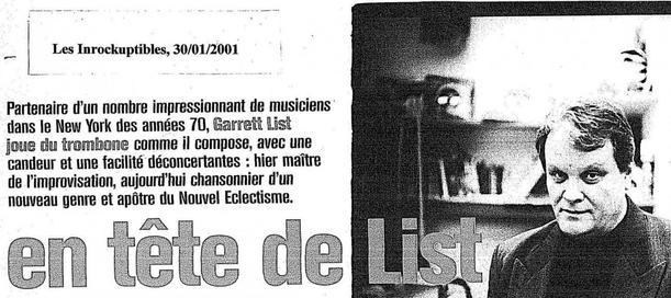 Garrett List dans la presse
